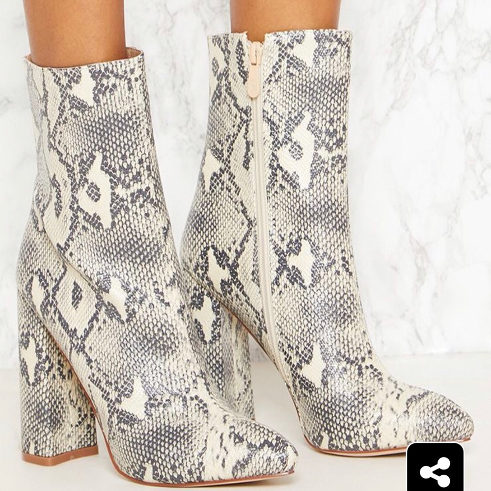 Pretty Little Things Faux Snakeskin Boots